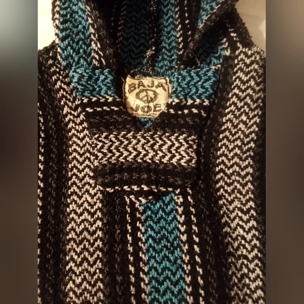 Black Blue & Gray Baja Joe Drug Rug Size Small - Picture 2 of 7